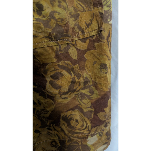 Anthropologie Moulinette Soeurs Brown Floral Rose Brassica Safari Dress Sz 0 J2 - Picture 4 of 5